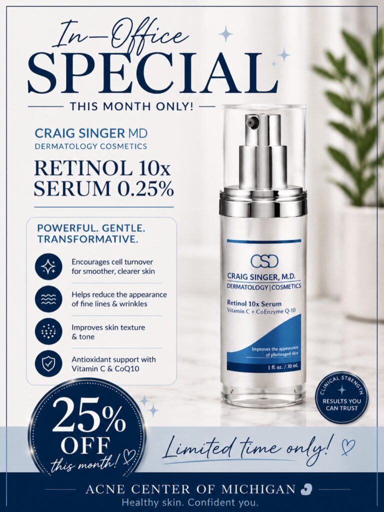 In-office special — 25% off Retinol 10x Serum 0.25%